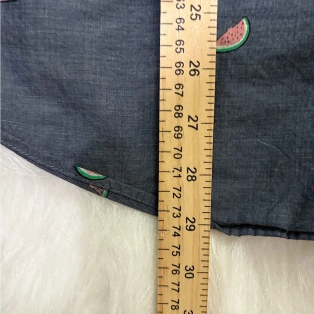 Banana Republic Watermelon Print Shirt L Slim‎ Fit Blue Button Up
